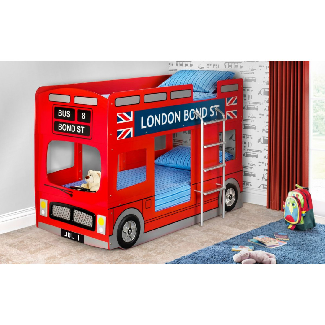 Кровать автобус двухъярусная детская Лондон